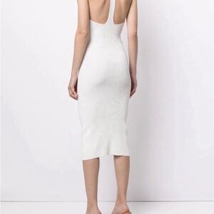 Dion Lee White Ribbed Backless Midi Dress Lustrate Fork Dress Ivory